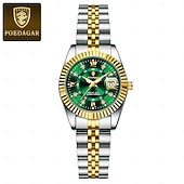 economico Orologi al quarzo-orologio da polso da donna di lusso, orologio da polso al quarzo da donna con cinturino in acciaio inossidabile bicolore oro argento e lunetta scanalata &amp;orologio elegante e impermeabile da donna,