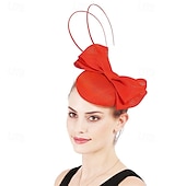economico Fascinatori-Fascinator Lino Matrimonio Elegante Vintage Carino Con Fiocco Copricapo Copricapo