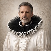 baratos Acessórios e mais-Rococó Vitoriano Renascentista Gola de babados elizabetana Nobre Mulher nobre Fantasia Unisexo Dia Das Bruxas Carnaval Espetáculo LARP Ren Faire Adulto Colar