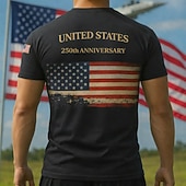 economico Collezione Uomo-Patriotico T-shirt Maglietta grafica Aquila Bandiera Americana Retrò Vintage Patriotico Corte 1776-2026 per Per uomo Adulti Stampa 3D  per Giorno dell'Indipendenza / 4 Luglio 4 Luglio
