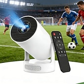 abordables Proyectores-LCD Proyector Mando a Distancia Proyector WiFi Bluetooth 4K 170 lm Androide Compatible con iOS y Android HDMI USB Salida de audio