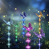 cheap Pathway Lights &amp; Lanterns-6 Head Solar Lights, Outdoor Butterfly Lights, Courtyard Garden Waterproof Decoration, Lawn Atmosphere Lights, Ip66 Waterproof, 1 Set