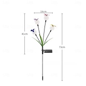 abordables Éclairage paysager-Lampe solaire de jardin en forme de papillon, boule lumineuse oscillante qui se balance au gré du vent, éclairage décoratif RGB pour cour, terrasse et allée (1 pièce)