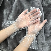 cheap Gloves-Women's Lace Gloves Outdoor Wedding Holiday Round Dots Polyester Retro Bridal Gloves 1 Pair