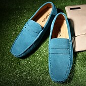 economico Mocassini casual-Per uomo Vintage Casual Quotidiano Camoscio Confortevole Traspirante Mocassino Giallo Chiaro Grigio scuro Vinaccia Estate Primavera Autunno