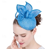 זול Фасцинаторы-Fascinators Fabric Wedding Birthday Vintage Cute Retro With Bows Headpiece Headwear