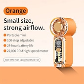 abordables Ventilateurs-Ventilateur portable de poche, mini ventilateur haute vitesse 22 000 tr/min avec 100 vitesses, autonomie de 24 h, écran LED, ventilateur turbo personnel idéal pour les voyages et les activités de