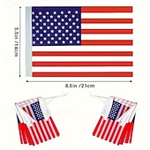 baratos 250º Aniversário dos EUA-Cordões com bandeiras patrióticas dos EUA – 20/40 mini bandeiras americanas para sala de aula, jardim &amp;4 de julho, Dia da Independência, 250º aniversário, decorações do Dia da Memória