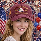  Unisex 250th/independence Hat Baseball Cap Portable Breathable Daily Outdoor Street Embroidery Flag