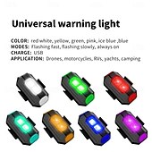 お買い得  家庭の改善-オートバイ用ライト、ドローン用ストロボライト、7色ミニUSB LED、衝突防止、バイク、航空機、夜間飛行、点滅警告信号ライト