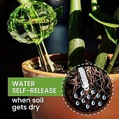 cheap Watering &amp; Irrigation-3/6PCS Cactus-shaped Automatic Watering Device Set, Plastic Watering Ball Tips, for Self-watering, Charming Decorative Design, Green