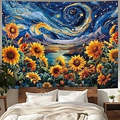 economico Arazzi da parete-magico cielo notturno luna paesaggio montano arazzo fungo luminoso farfalla foresta lago decorazione murale psichedelica fantasy casa camera da letto soggiorno sfondo