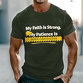  Herren Bibel Mein Glaube ist stark Meine Geduld ist im Bau Lustiges Humorvolles Religiöses Christliches Schutzhelm Grafik T-Shirt Kurzarm Muskel Fit Casual Täglich Tragen Designer Apparel