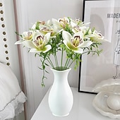 preiswerte Künstliche Blume-10 künstliche Phalaenopsis-Orchideen (kleine Cattleya-Blüten), verstellbare Stiele, realistische Blüten für Heim- und Eventdekoration, festliche Blumenarrangements und Außendekoration