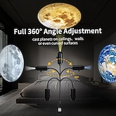 preiswerte Raumdekorlichter-360° drehbare Planetenprojektorlampe fürs Schlafzimmer &amp;Wohnzimmer-Atmosphärenbeleuchtung, Wanddekoration, einfache Bedienung, LED-Atmosphärenprojektionsleuchte