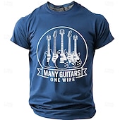  Festival de Música Hombre Música Gracioso Guitarra Camiseta Manga Corta Camiseta Impresión 3D Cuello Barco Camisa Moda Diario Diario Calle Azul Piscina Negro Rojo Verano Primavera Ropa S M L XL XXL
