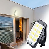 billige Vegglamper til utendørsbruk-Utendørs solcelledrevet 8-rutenett LED-cob-vegglampe med klips og bevegelsessensor, IP65 vanntett, multifunksjonell nødarbeidslampe for hage, gårdsplass, gjerde, park, garasjebelysning