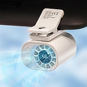 levne Fanoušci aut-Ventilátor s klipem a LED displejem, nastavitelná rychlost 100 otáček, přenosný USB dobíjecí 1800mah baterie, osobní chladicí mini ventilátory, ruční, do deštníku, kanceláře, kempování, posilovny, na