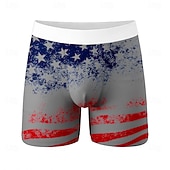  Herre 4. juli USAs 250-årsjubileum USAs flagg Elastiske boksershortser Badeshorts Boxer badeshorts Patriotisk Avslappet Hjem Strandferie Elastisk midje Fukttransporterende Pustende undertøy Designer
