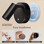 billige Puck lys-Trådløs LED-spotlight med berøringssensor, LED-vegglampe med USB-ladbar funksjon for belysning på soverommet i korridoren og galleriet.