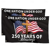 economico 250° Anniversario-2 pezzi Bandiera USA per esterni del 250° anniversario Noi il Popolo 1776-2026 Bandiera patriottica per cortile e casa per il 4 luglio