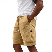abordables Bermudas estilo casual-Hombre Activo Pantalón Corto Cargo Pantalón corto Pantalones cortos casuales Pantalón corto deportivo Bolsillo Cintura elástica Puro Plano Un Color Secado rápido Deportes Longitud de la rodilla
