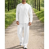economico Tute da ginnastica-Per uomo Tuta da Ginnastica Tuta da Jogging Tute da allenamento Coulisse 2 Pezzi Tinta unita Set di Abbigliamento Sportivo Estate Primavera Nero con Bianco Cáqui Escuro Allenamento in Palestra