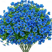 お買い得  造花-屋外の春の装飾用、人工造花8束。シルク製のカラフルな紫色のUV耐性リアルな造花で、屋外のポーチ、パティオ、庭、プランター、鉢、窓辺のプランターに最適です（ミックス）。