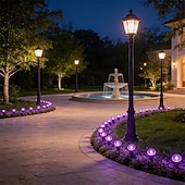 cheap Solar String Lights-Solar-Powered Led Path Garden Lights  Purple Fairy Lights 30LED IP44 Waterproof  And Durable Recessed Outdoor Garden Lights Suitable For Decorative Lighting Of Walkways Lawns, Camping Parties