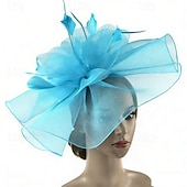 economico Fascinatori-Fascinator Piuma Rete Matrimonio Compleanno Elegante Vintage Carino Con Piuma Tulle Copricapo Copricapo