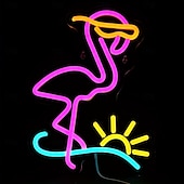 levne Dekorativní světla-plameňák, koktejl, palma &amp;Nástěnná svítidla s neonovým nápisem s vlnami, napájení přes USB, stmívatelné LED světlo s barevnými možnostmi pro interiér, ložnici, obývací pokoj, hernu, bar, párty,