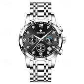 cheap Quartz Watches-LIGE Men Quartz Watch Minimalist Luminous Stainless Steel Watch