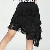 levne Latinské sukně-Královsky modrá asymetrická třásňová salsa sukně