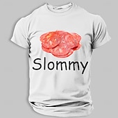  Men's Slommy Salami Food Funny Meme Graphic T-shirt Regular Fit Daily Wear Designer Clothing Apparel S M L Xl Xxl Xxxl