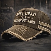 economico I regali-Cappellino da baseball ricamato "Ain't Dead Yet" per uomo e donna, cappellino vintage regolabile effetto invecchiato "Ain't Dead Yet Mother F*ckers", cappellino divertente e umoristico da papà,