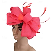 cheap Fascinators-Fascinators Fabric Wedding Birthday Elegant Vintage Cute With Feather Bowknot Headpiece Headwear