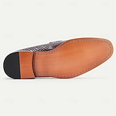 billiga Premium läder Loafers-Herrloafers i premiumläder – äkta kohud, vävd textur, slip-on-komfort, elegant formell stil, perfekt för bröllop, kontor, fester och speciella tillfällen