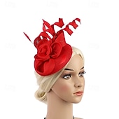 cheap Fascinators-Fascinators Flax Wedding Birthday Elegant Vintage Cute With Floral Headpiece Headwear
