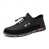 abordables Zapatillas Informales-Zapatillas sin cordones de piel sintética negra para hombre: prácticas, cómodas y elegantes para uso informal y diario.