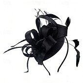 voordelige Fascinators-fascinators Stof Bruiloft Verjaardag Elegant Vintage leuke Style Met Veer Linten Helm Hoofddeksels