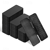 זול אספקה לבית-50 יחידות סרט וו ולולאה עמיד לשימוש חוזר עם גב דבק חזק - ללא צורך בקידוח, הסרה ללא נזק - אידיאלי לתליית תמונות, שלטים, מודעות - מתאים לשימוש בבית, במשרד ובסדנה