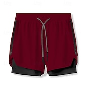 voordelige Hardloop Shorts-Voor heren Hardloopshorts Atletische shorts Sportbroek Trekkoord Zak 2 in 1 Met compressievoering Short / Broekje Casual Dagelijks Buiten Zomer Lente Sneldrogend Lichtgewicht Vochtregelerend