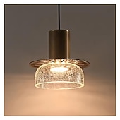 levne Design bubnu a kuželu-Kreativní závěsné světlo z prasklého skla, čiré jantarové, do jídelny, ložnice, baru, obchodu s LED diodami, nastavitelné, moderní