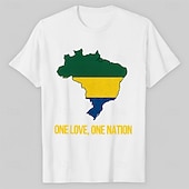 Недорогие Soccer T-shirts-World Soccer Match 2026 Outfits Graphic Tee Football Brazil Inspired Patriotic T-shirt Sleeve for Unisex Adults' 3D Print  for Party Sports Outdoor