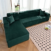 baratos Cobertura de Sofa-Capas elásticas para sofás de 1, 2, 3 e 4 lugares, capa para sofá modular em formato de L, capa protetora para sofá chaise longue, protetor de móveis para sala de estar.