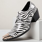 voordelige Elementaire Dress Schoenen-Herenloafers van leer met zebraprint – hoogwaardige modeschoenen voor speciale gelegenheden en avondjes uit.
