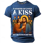  Heren Bijbel Het Begon Met Een Kus Judas Kust Jezus Religieuze Parodie Grafisch T-shirt Hoe Is Het Zo Eindegekomen Grappige Christelijke Meme Casual Geschenk Designer Kleding Apparel