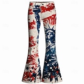  250e jubileum VS Retro vintage Jaren '70 Broeken Bell Bottom broek Hippie Schijf Hoge taille Kostuum Dames Maskerade 4 juli Feest Independence Day Volwassenen Broeken
