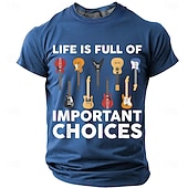  Per uomo Chitarra Gergo divertente Maglietta Manica Corta maglietta Stampa 3D Girocollo Camicia Moda Quotidiano Quotidiano Streetwear Nero Estate Primavera Abbigliamento S M L XL XXL XXXL