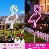 halpa Pathway Lights &amp; Lanterns-2kpl 2 W Aurinkopaneeli LED-valot Polun valot ja lyhdyt Monitoiminen Aurikoladattava Sievä Vaaleanpunainen 3.7 V Ulkovalaistus Piha Puutarha 1 LED-helmet